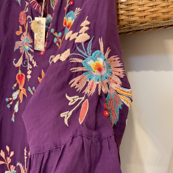 Johnny Was Joele Ruffle Sleeve Dress, Purple Size L, NWT - Picture 8 of 8